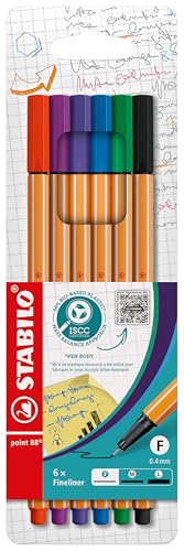 STABILO Rotulador punta fina point 88 – Estuche con 6 colores