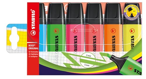 STABILO Marcador fluorescente – Estuche con 6 colores