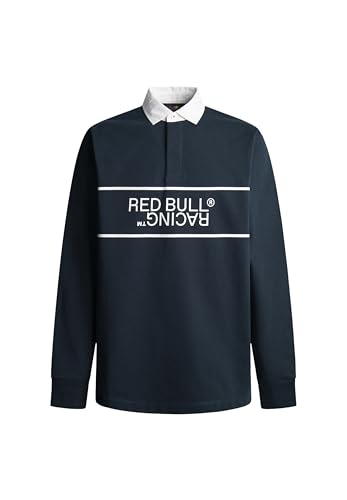 Red Bull Racing X Pepe Jeans RBR Logo Reflect Panel Rugby Shirt Polo,