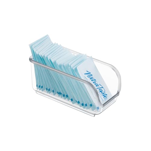 iDesign Cajoneras de Plástico para Azucarillos, Plástico, Blanco Claro