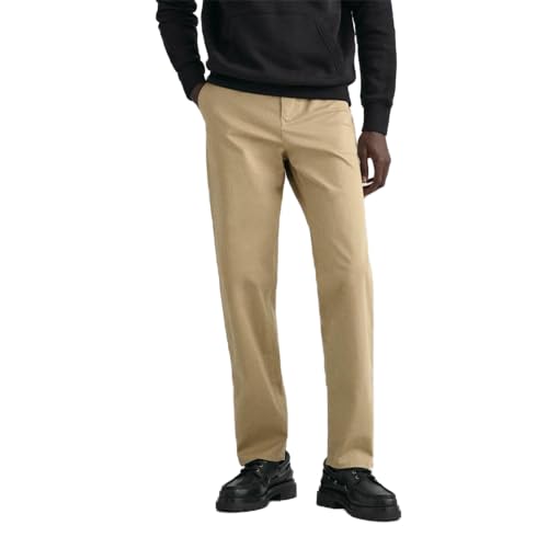 GANT Regular Twill Chinos Pantalones de Vestir, Dark Khaki, 29W / 32L