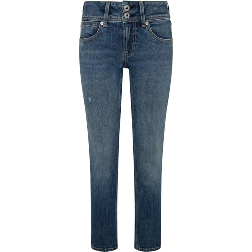 Pepe Jeans Slim Jeans LW Pantalones, Denim, 27W / 30L Unisex Adulto