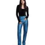 G-STAR Viktoria High Straight Jeans, Azul (Luna Blue Metal Coating D23