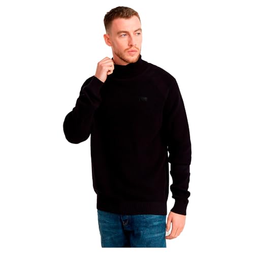 G-Star Para Hombre Jersey Detailed Turtle Knitted, Negro (dk black D25