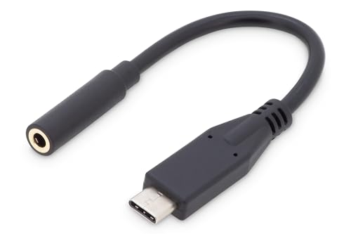 DIGITUS Cable adaptador USB 3.2 Gen1-0,2 m – USB C (m) a jack de 3,5 m