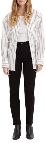 Levi’s 724 High Rise Straight, Vaqueros Mujer, Night Is Black, 29W / 3