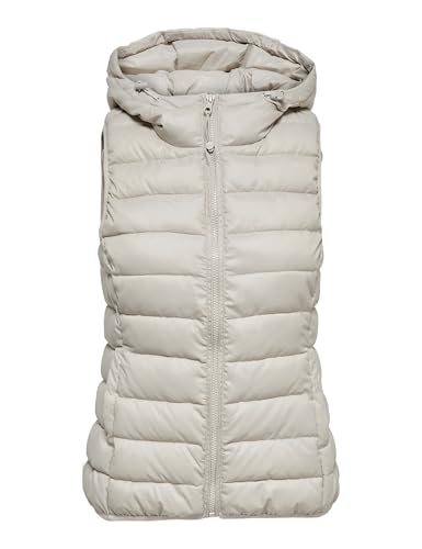 ONLY ONLNEWTAHOE Hood Waistcoat OTW Noos Chaleco Acolchado, Gris (Pumi