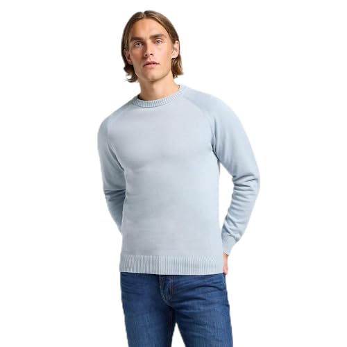 Lee Clean Raglan Sweater Sudadera, Gris concreto, M para Hombre