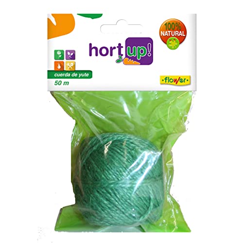 Flower – Cuerda de Yute 100% Natural de 50m para Huerto | Sujeción Seg