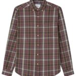 Springfield Camisa LS de Sarga a Cuadros, Rojo Estandar, S para Hombre