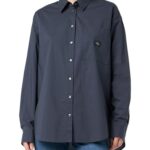 Calvin Klein Camisa Hombre Woven Label Relaxed Fit, Azul (India Ink),