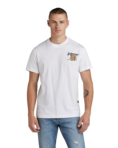 G-Star para Hombre Camiseta Vest Back Graphic, Blanco (White D24423-33