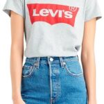 Levi’s The Perfect Tee , Large Batwing Logo, Camiseta, Mujer, Logo Sta