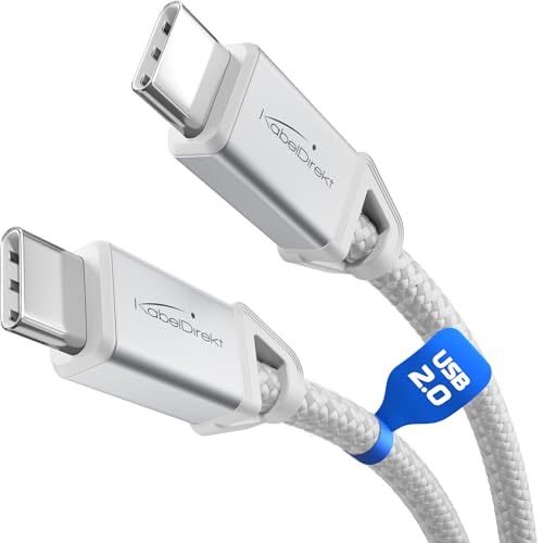 KabelDirekt – Cable USB-C para Carga Rápida, Conectores Metálicos + Tr