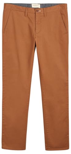 GANT Slim Twill Chinos Pantalón, Nogal Tostado, 44W x 36L para Hombre
