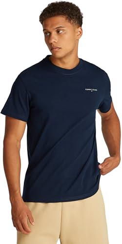 Tommy Jeans TJM Slim Linear Chest tee Ext, Camiseta de Manga Corta Hom