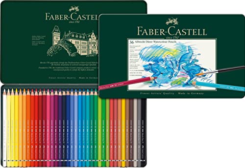 Faber-Castell 117536 – Estuche de Metal con 36 Lápices Acuarelables –